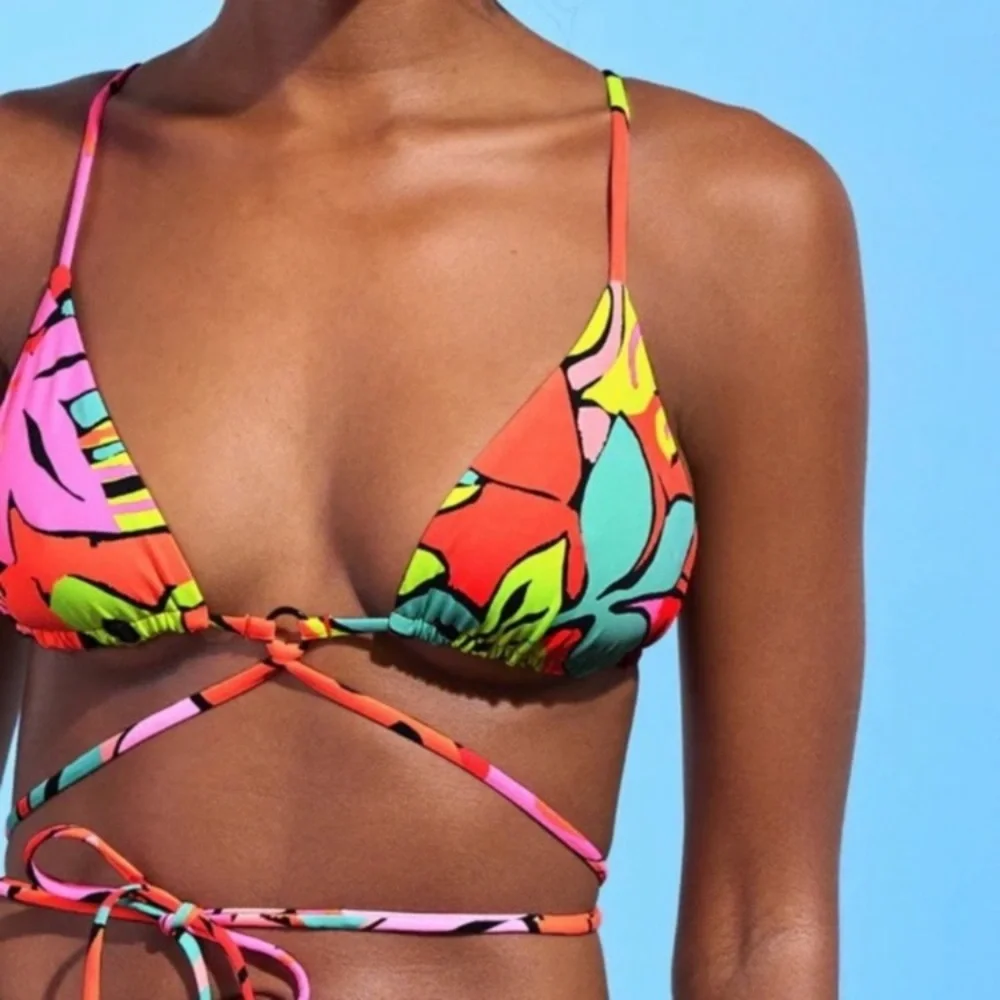 MAAJI Set - Neon Coco Wrap Bikini Top & Splashy Cheeky Thong Bottoms - M